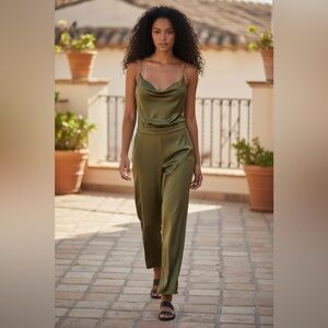 Jason Wu Olive Jumpsuit with Chain Straps